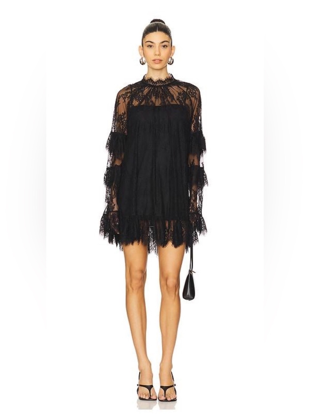 Mini Black Lace Dress - Size M